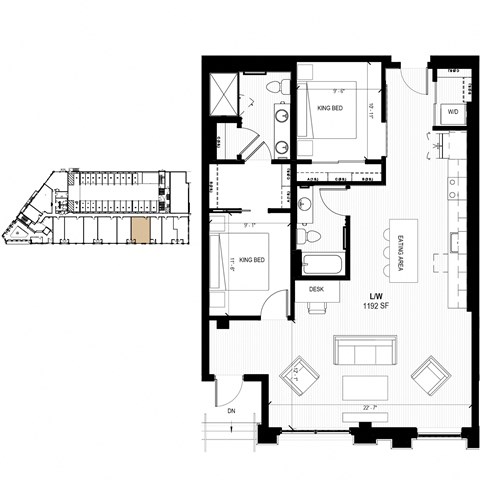 floor plan of the first floor of the house